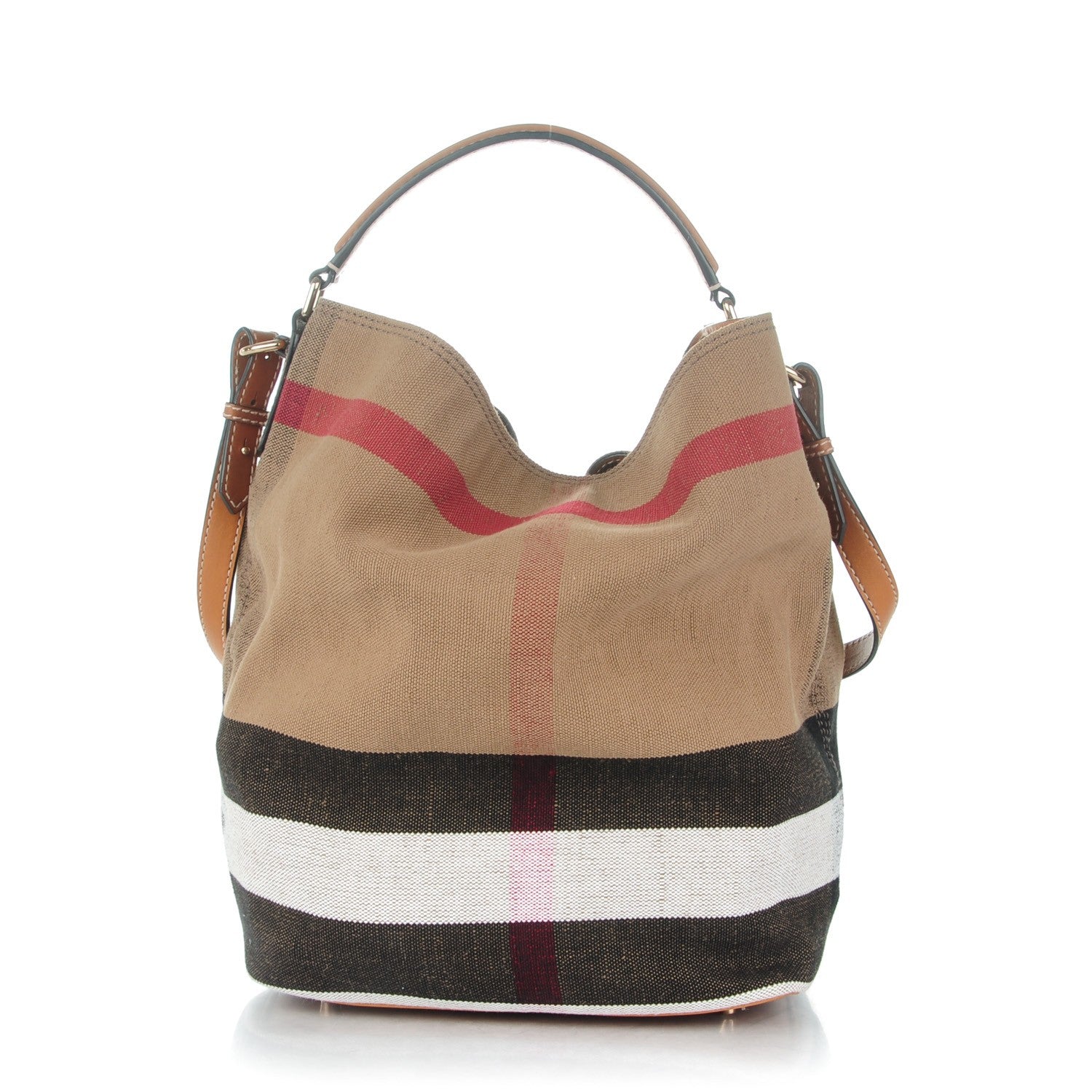 Burberry Canvas Mega Check Medium Ashby Saddle Brown 1 of 9