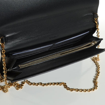 Saint Laurent Textured Patent Belle de Jour Chain Clutch Black 6 of 6