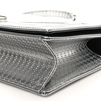 Christian Dior Metallic Patent Micro-Cannage Medium Diorama Flap Bag Silver 10 of 10