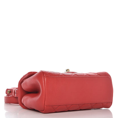 Chanel Shiny Sheepskin Quilted Mini Trapezio Flap Red 4 of 8