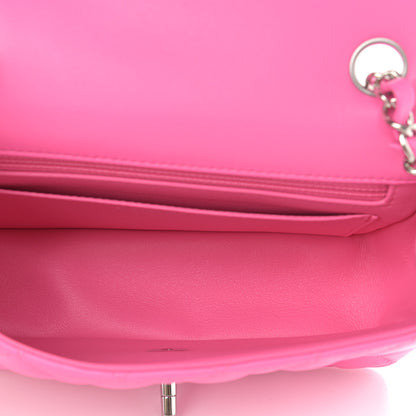 Chanel Lambskin Quilted Mini Rectangular Flap Neon Pink 5 of 11
