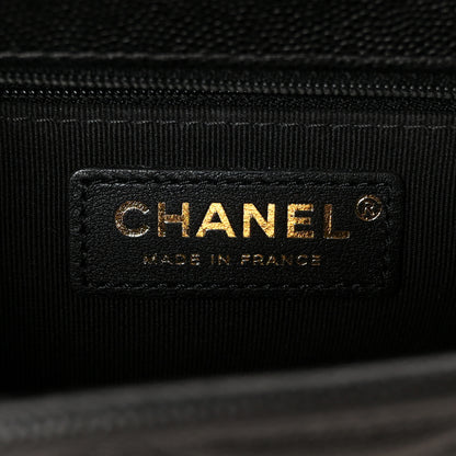 Chanel Caviar Quilted School Memory Small Top Handle Flap Black 6 of 12