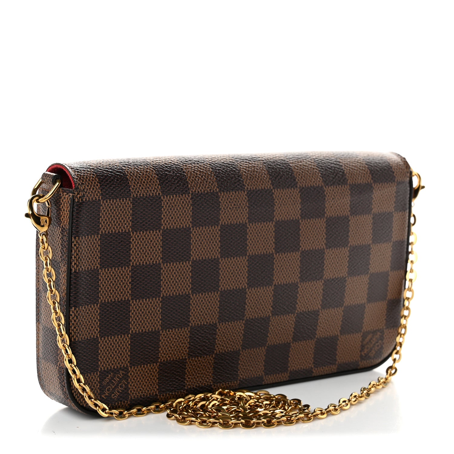 Louis Vuitton Damier Ebene Pochette Felicie Chain Wallet 4 of 12