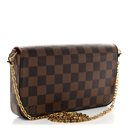 Louis Vuitton Damier Ebene Pochette Felicie Chain Wallet 4 of 12
