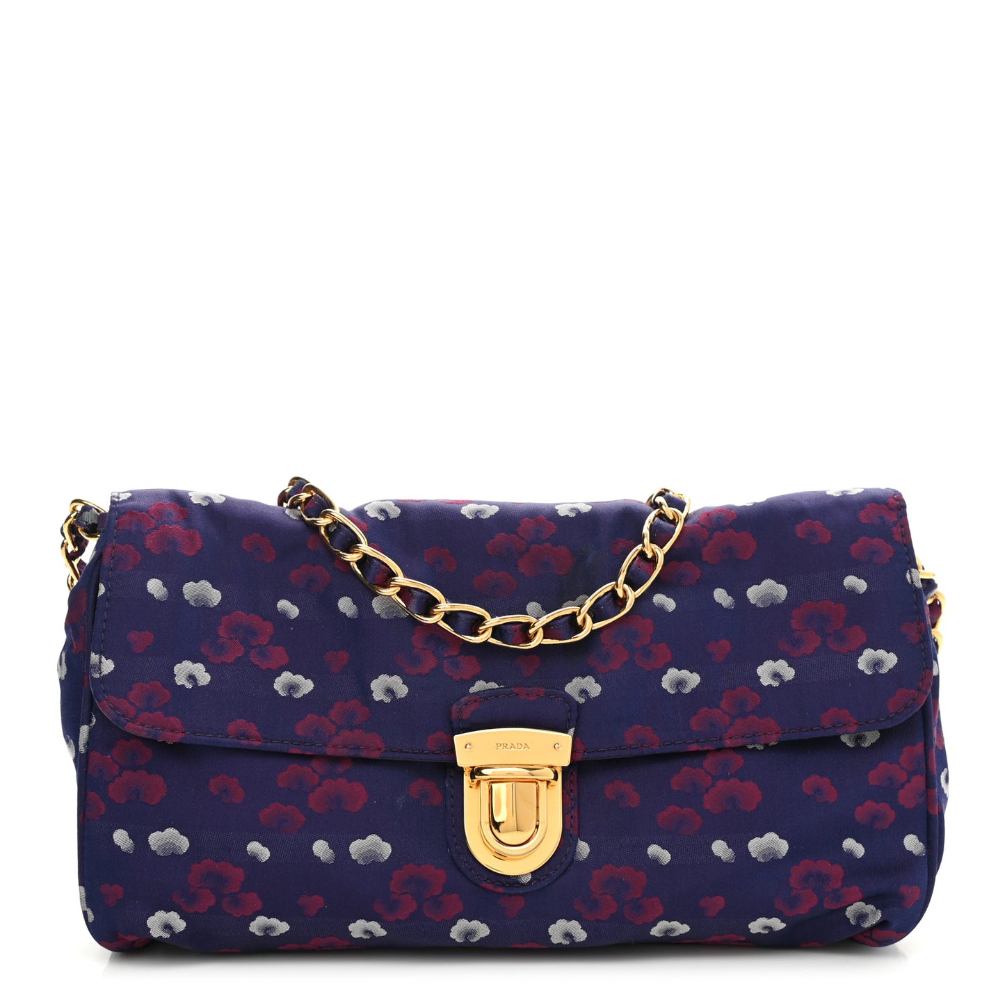 Tessuto Nylon Jacquard Floral Print Shoulder Bag Viola