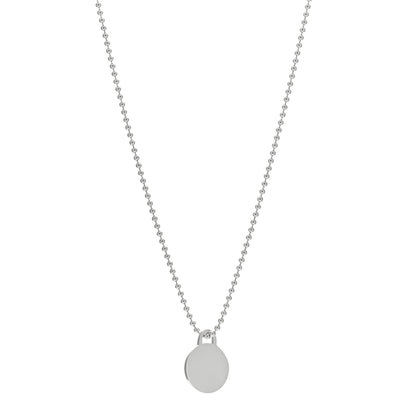Tiffany Sterling Silver Round Pendant Beaded Chain Necklace 1 of 4