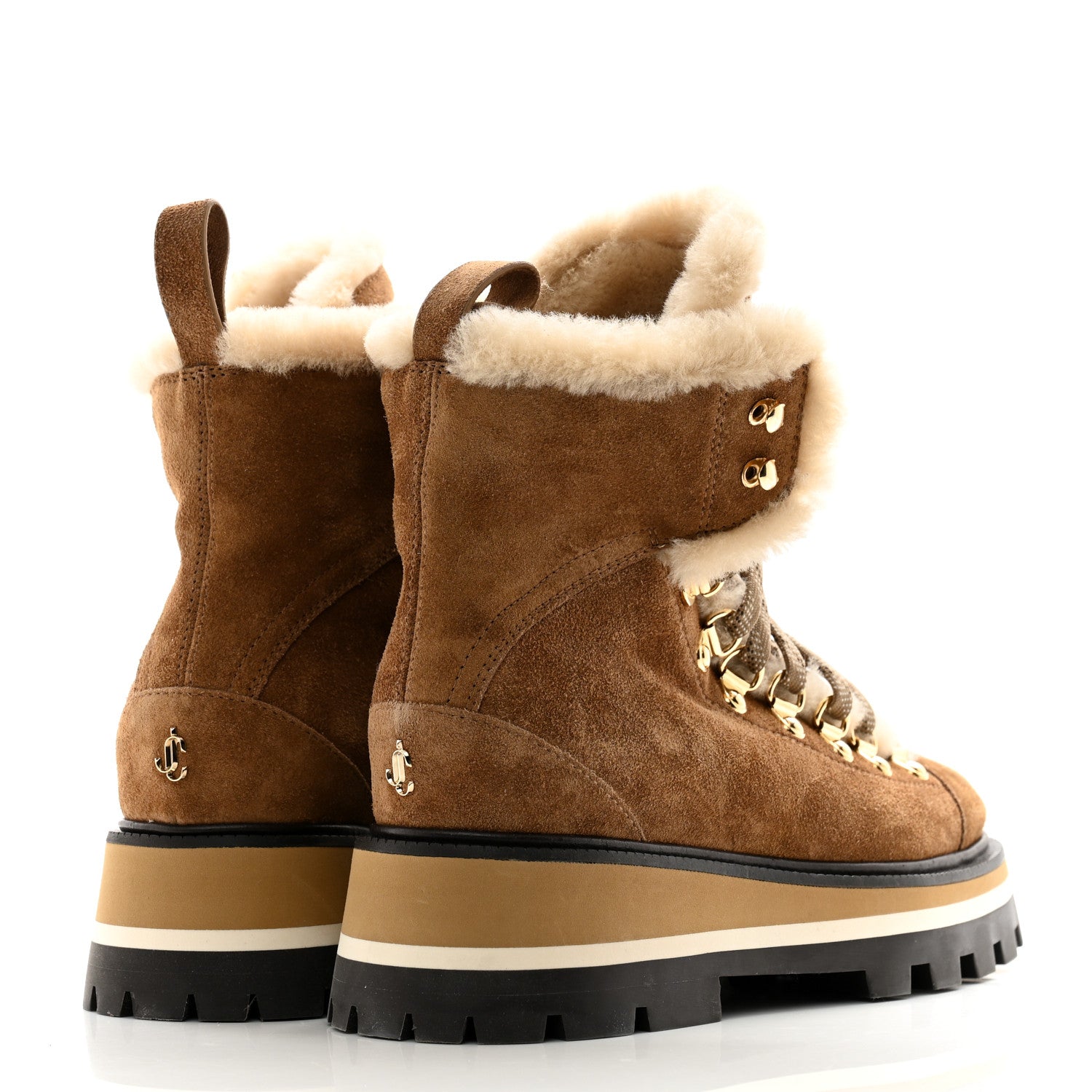 Jimmy Choo Suede Shearing Womens Chike Boots 35 Khaki Brown Barley 4 of 9