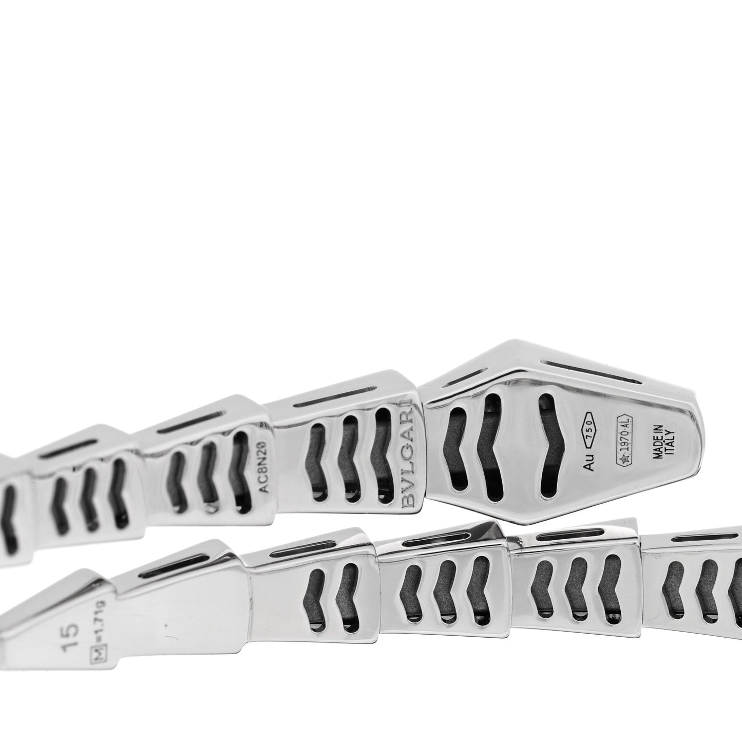 18K White Gold Serpenti Viper Bracelet 15