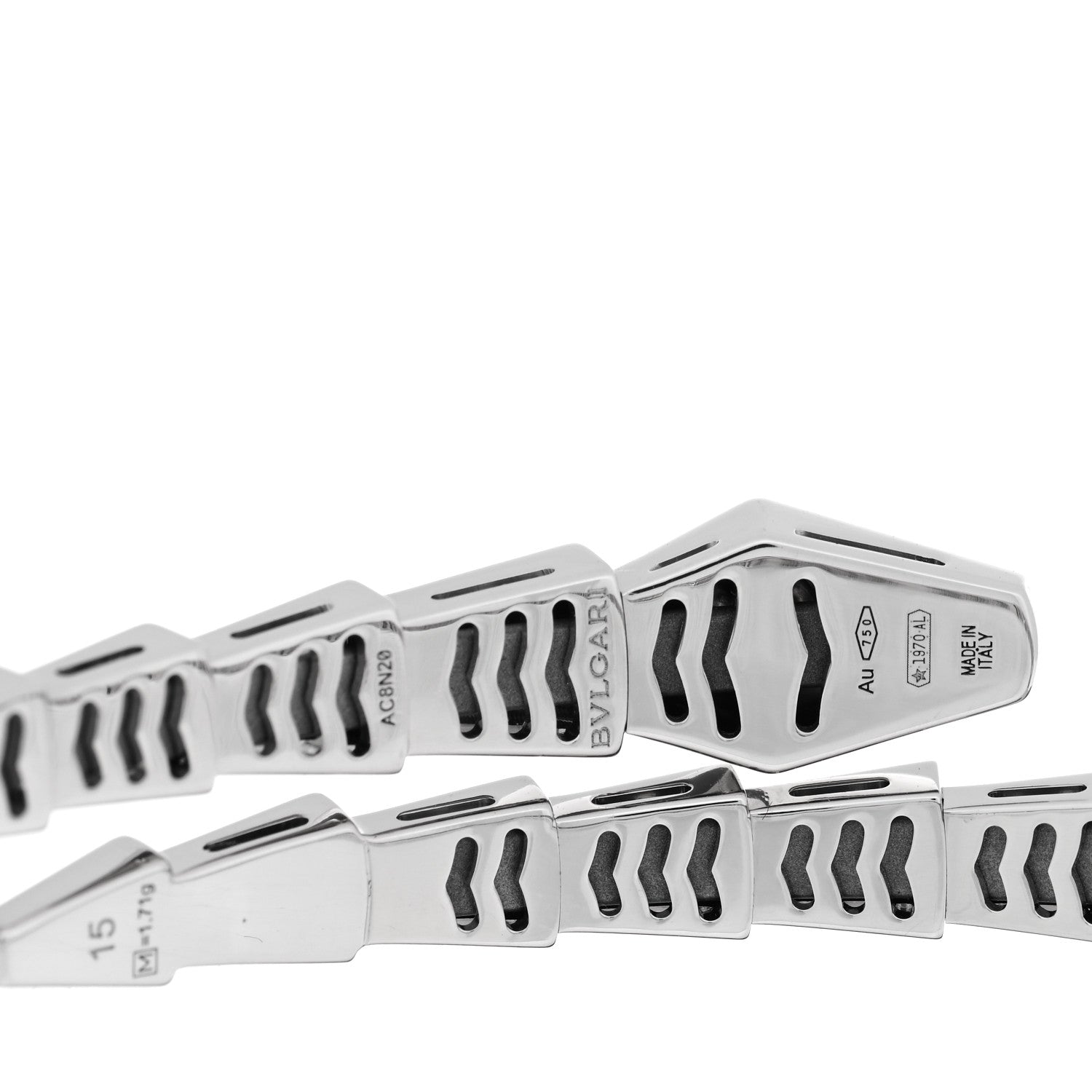 Bulgari 18K White Gold Serpenti Viper Bracelet 15 3 of 4