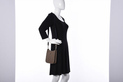 Hermes Taurillon Clemence Amazone Evelyne TPM Etoupe Bleu Indigo 2 of 11