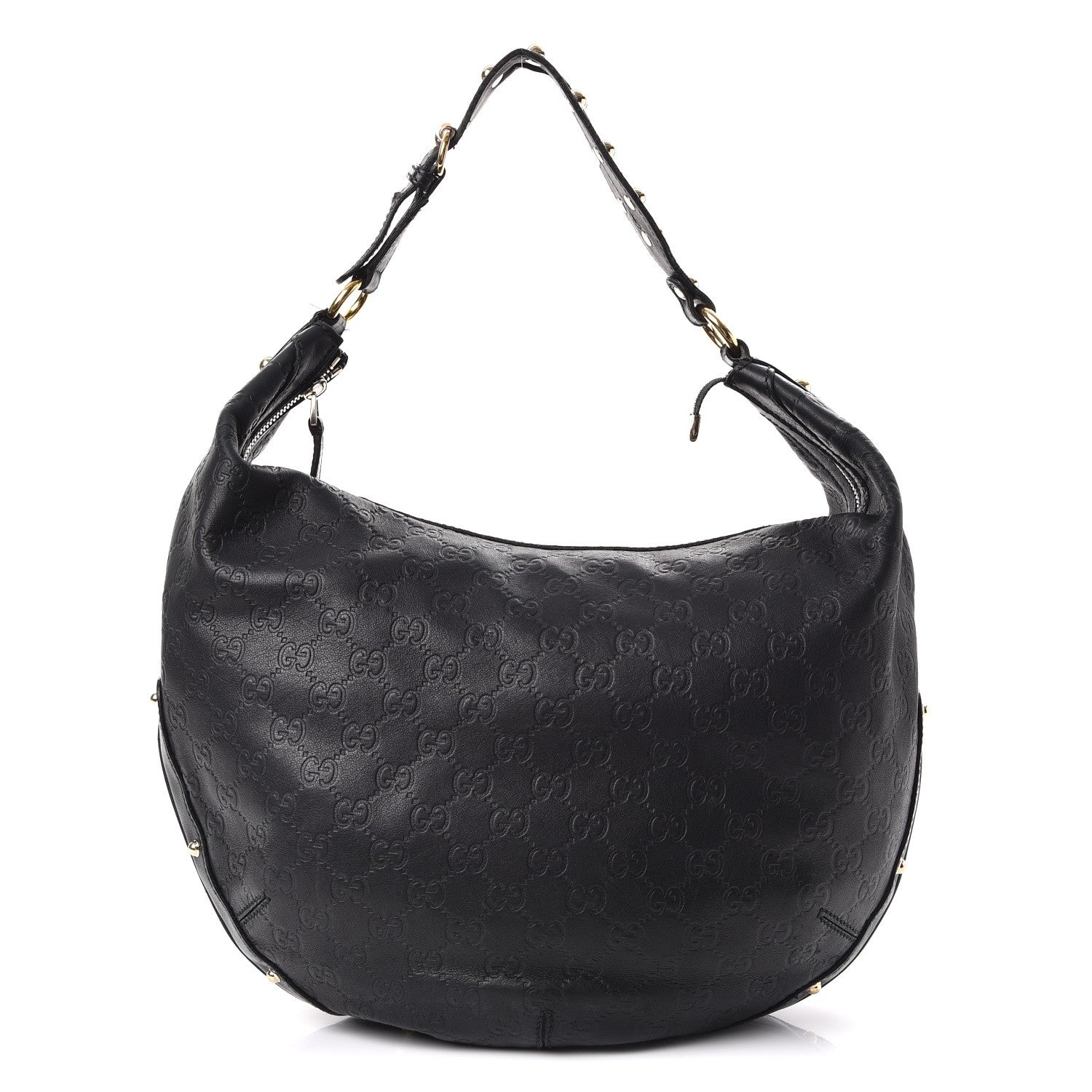 Gucci Guccissima Studded Large Biba Hobo Black 1 of 11