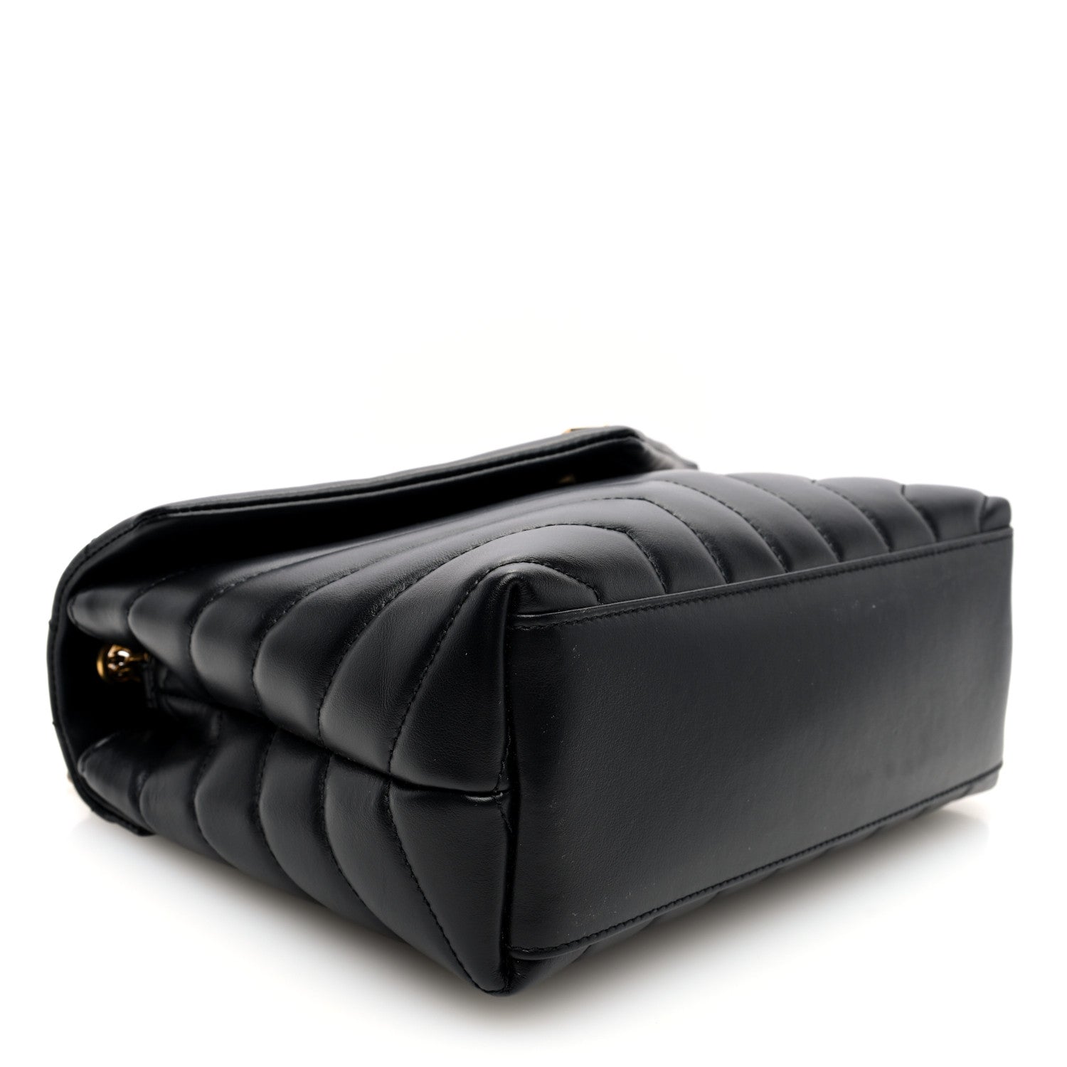 Saint Laurent Calfskin Y Quilted Monogram Small Loulou Chain Satchel Black 4 of 9