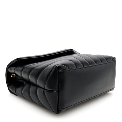 Saint Laurent Calfskin Y Quilted Monogram Small Loulou Chain Satchel Black 4 of 9