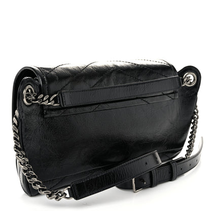 Saint Laurent Crinkled Calfskin Matelasse Monogram Niki Body Bag Black 3 of 11