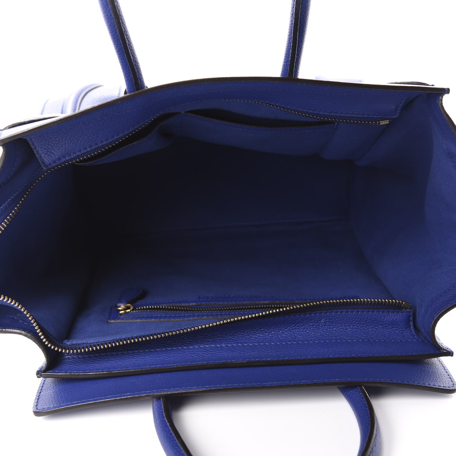 Celine Drummed Calfskin Mini Luggage Indigo 5 of 15