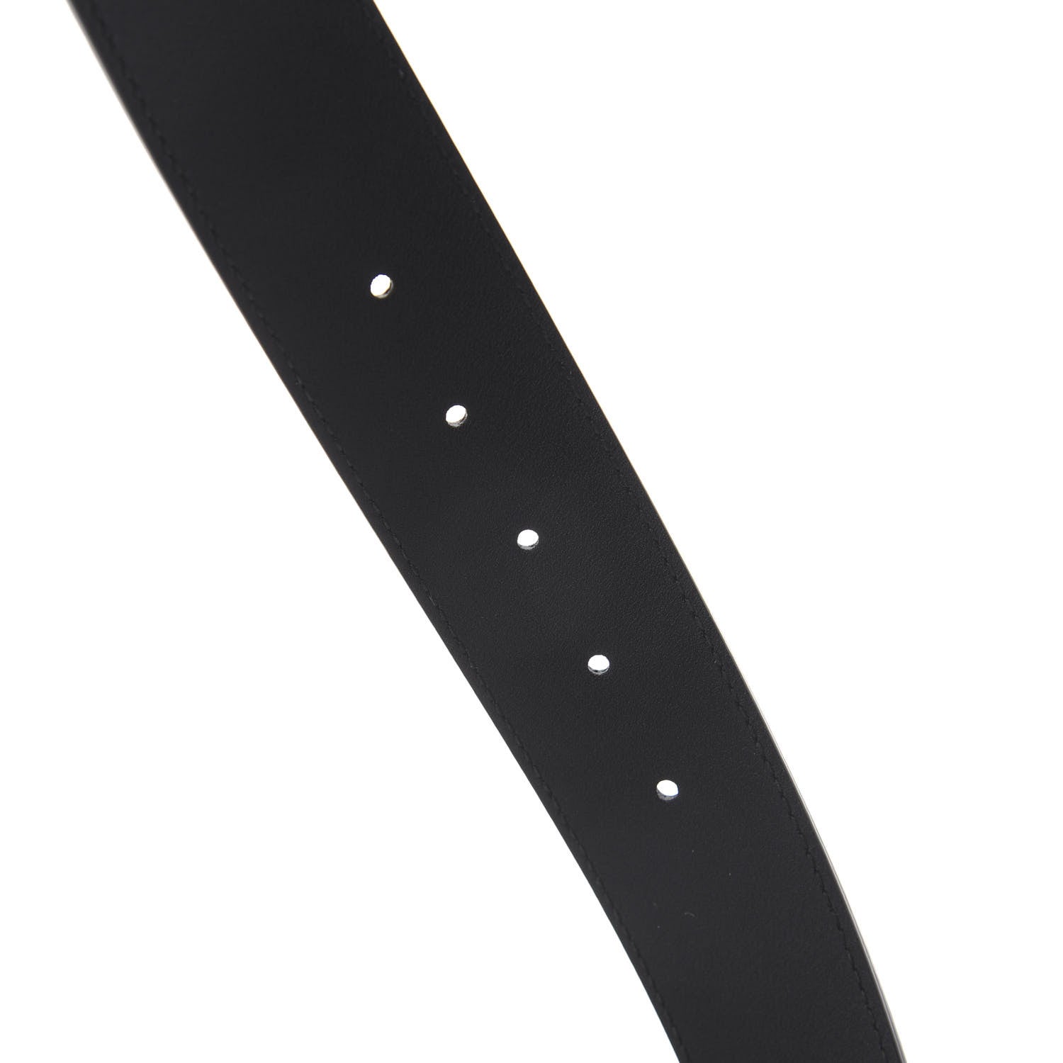 Gucci Textured Dollar Calfskin Nickel Double G 40mm Belt 100 40 Black 3 of 5
