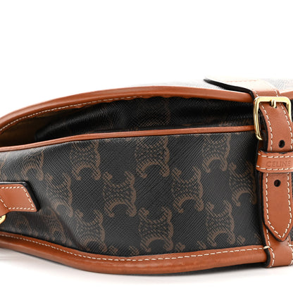 Celine Triomphe Canvas Medium Folco Bag Tan 8 of 10