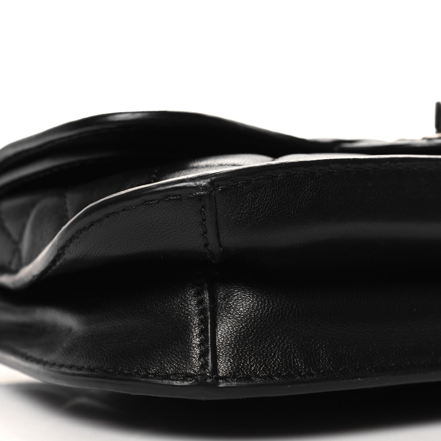 Lambskin Quilted Small Natural CC Flap Black