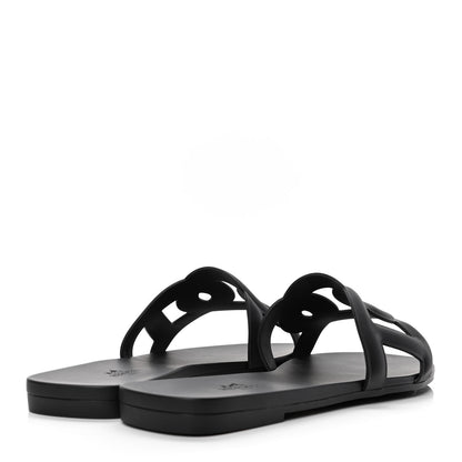 Hermes Rubber Aloha Sandals 39 Black 3 of 4