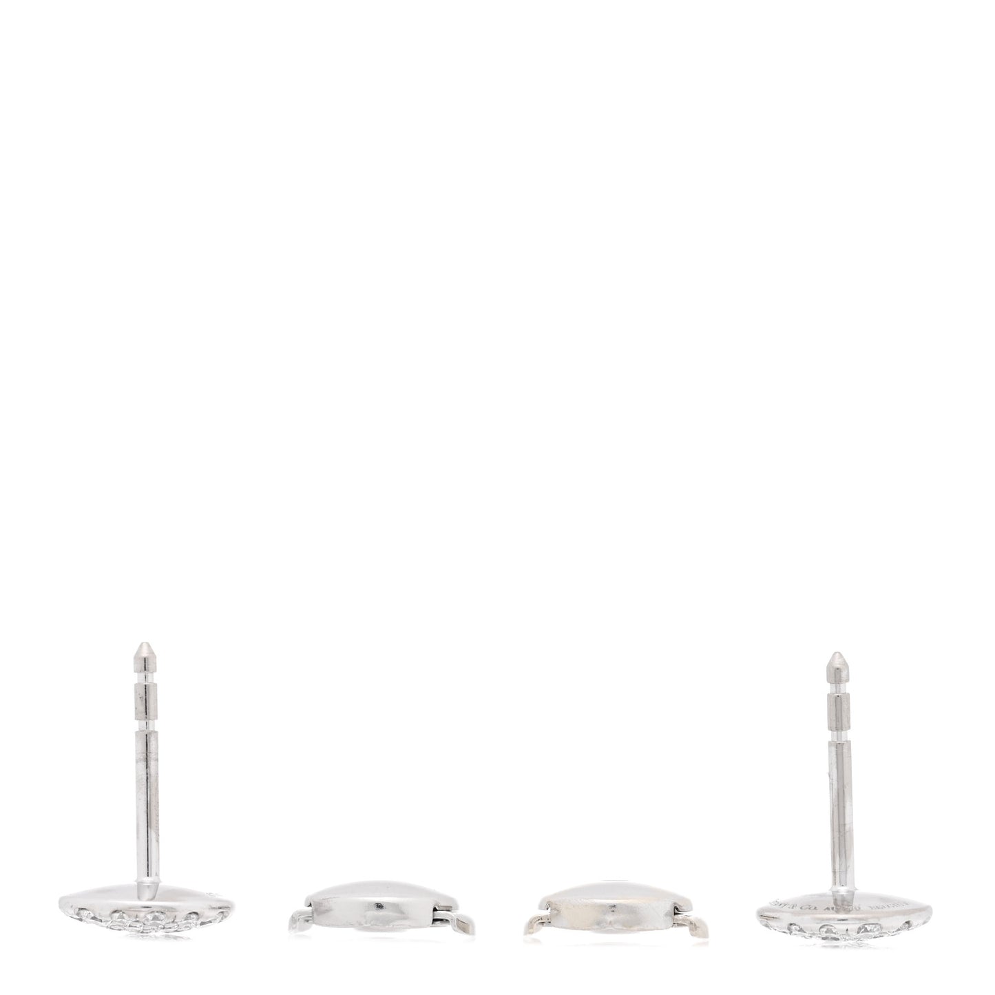 18K White Gold Diamond Metro Stud Earrings