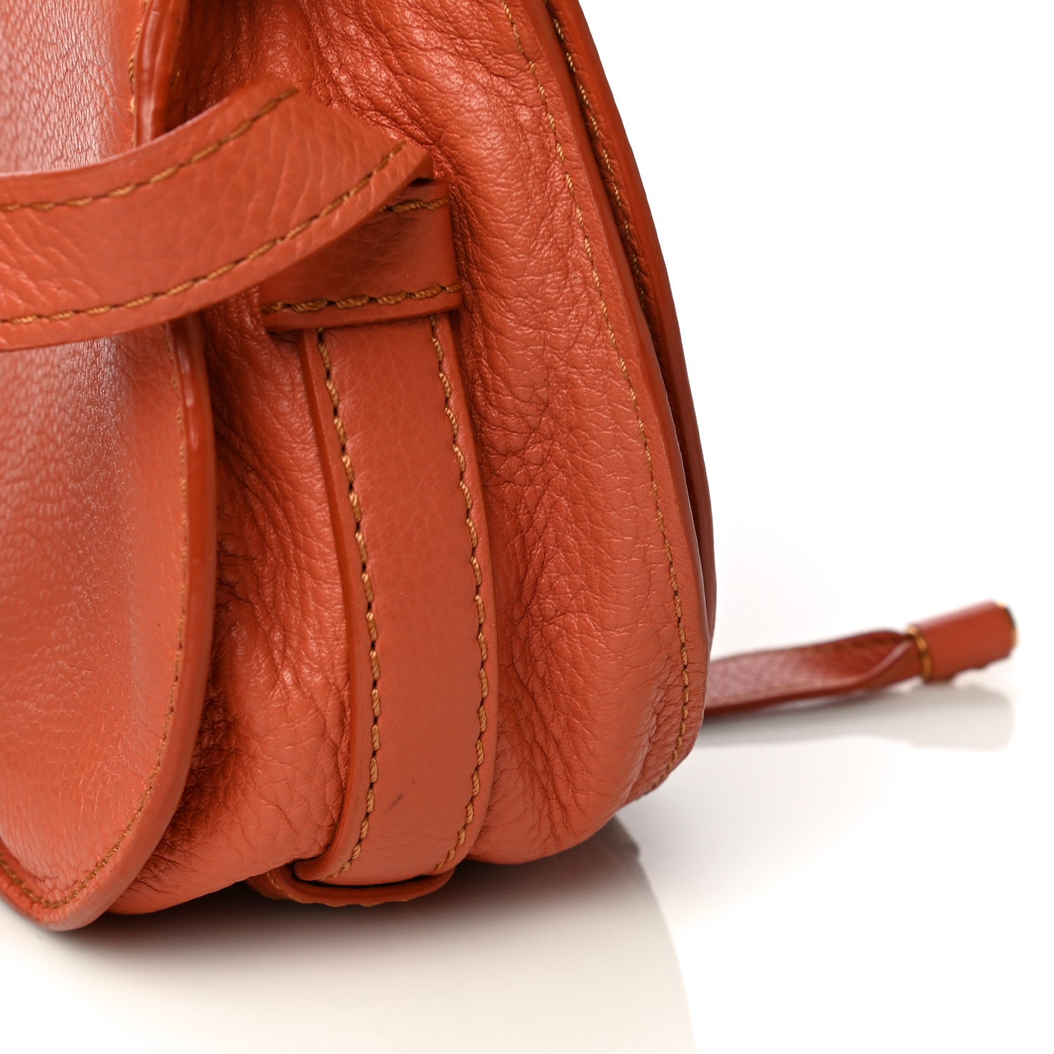 Chloe Calfskin Mini Marcie Round Crossbody Bag Whiskey 11 of 13