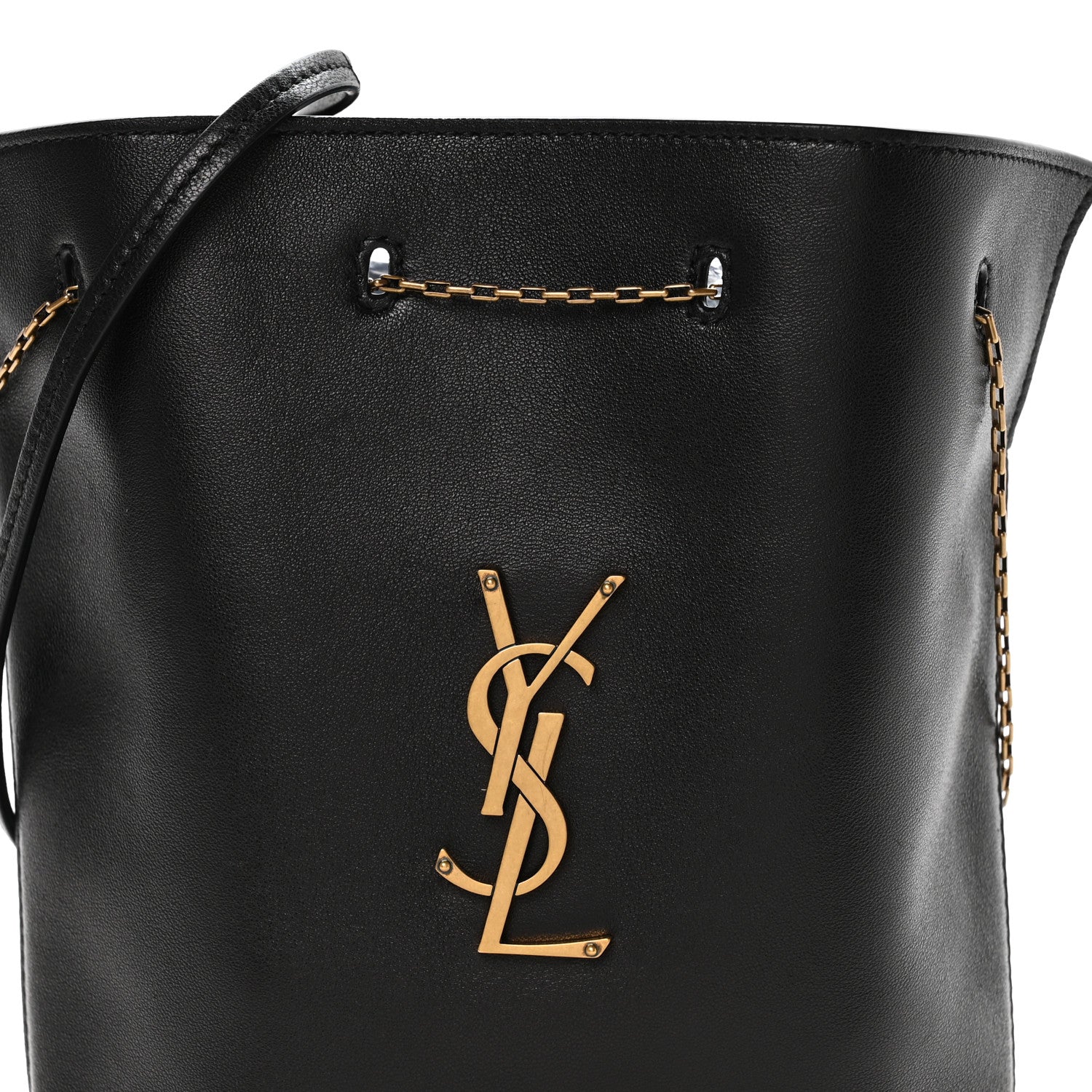 Saint Laurent Lambskin Pochon Shoulder Bag Black 1870952