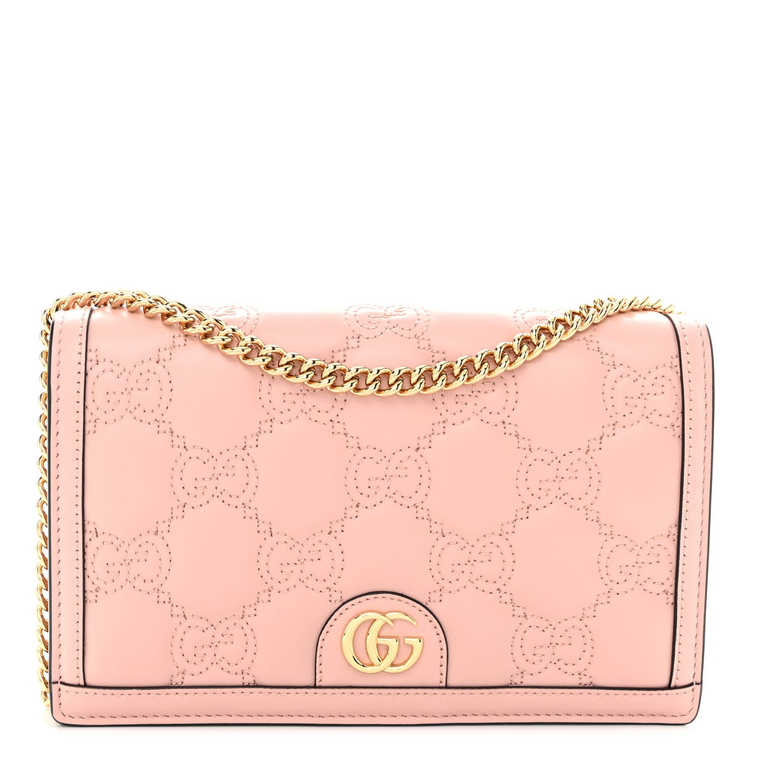 Gucci Calfskin GG Matelasse Chain Wallet Perfect Pink 1 of 9