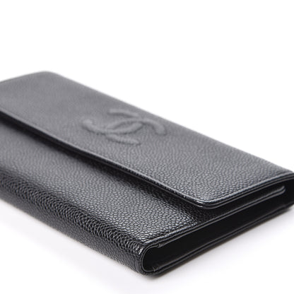 Chanel Caviar Timeless CC Large Gusset Flap Wallet Black 9 of 12
