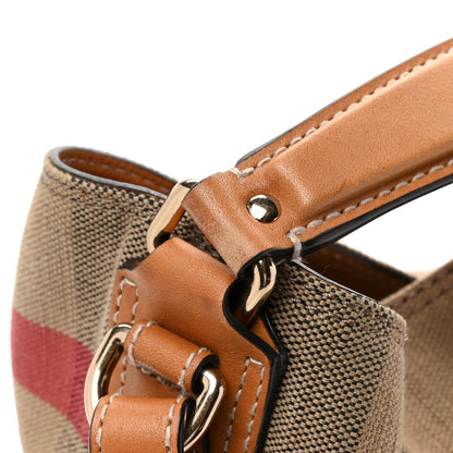 Burberry Canvas Mega Check Medium Ashby Hobo Saddle Brown 15 of 16