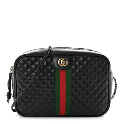 Gucci Calfskin Web Trapuntata Small GG Shoulder Bag Black 1 of 11