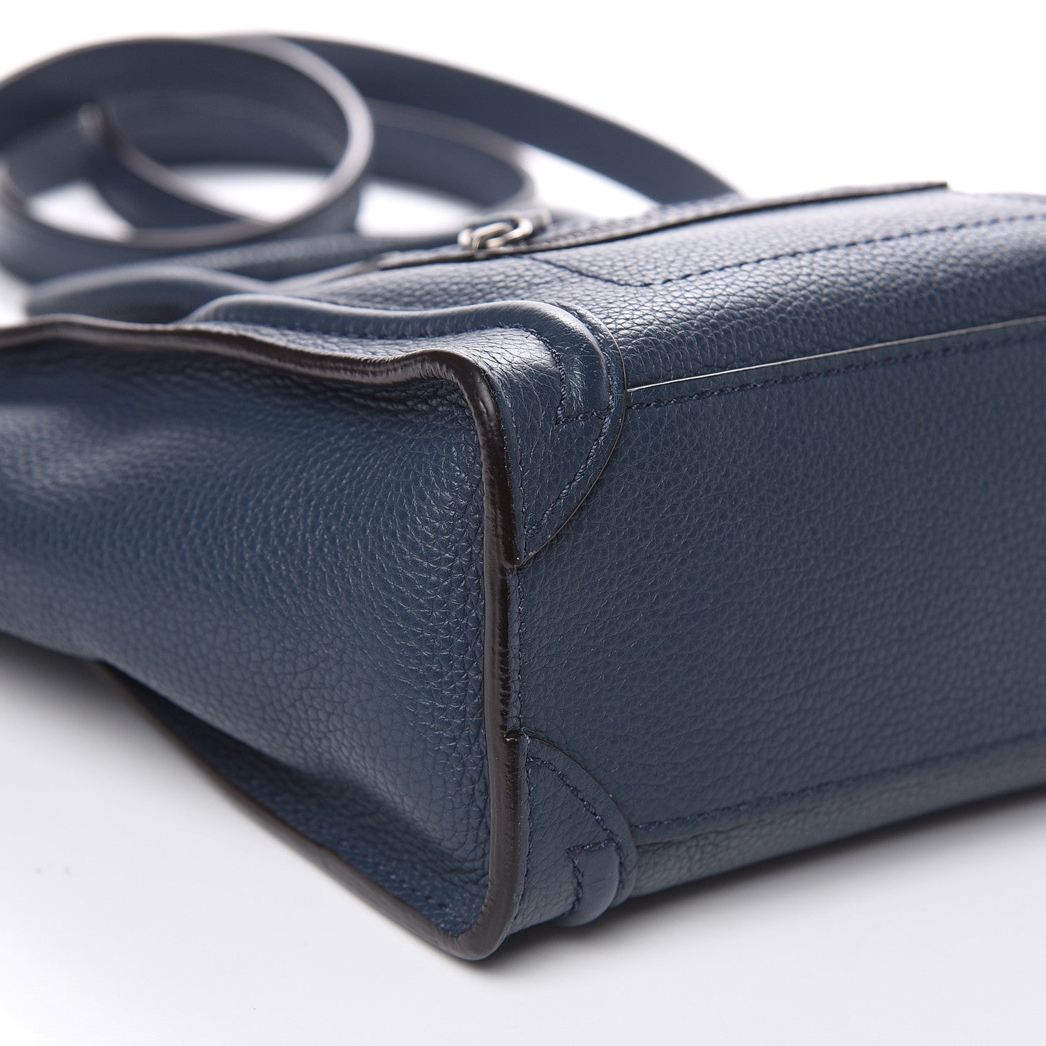 Celine Drummed Calfskin Nano Luggage Orage 8 of 11