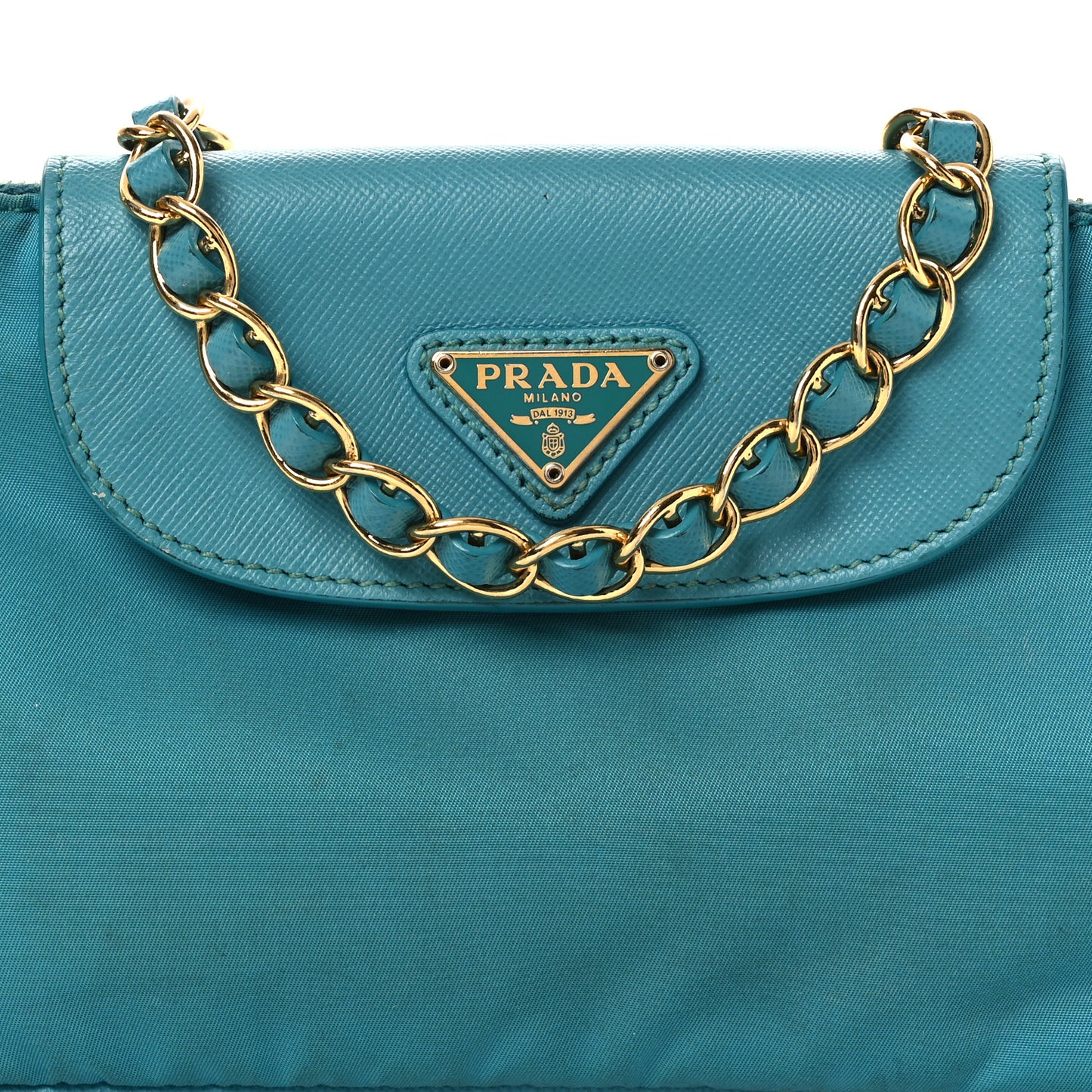 Tessuto Nylon Saffiano Crossbody Bag Turchese