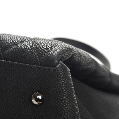 Chanel Iridescent Caviar Quilted Lady Pearly Tote Black 12 of 12