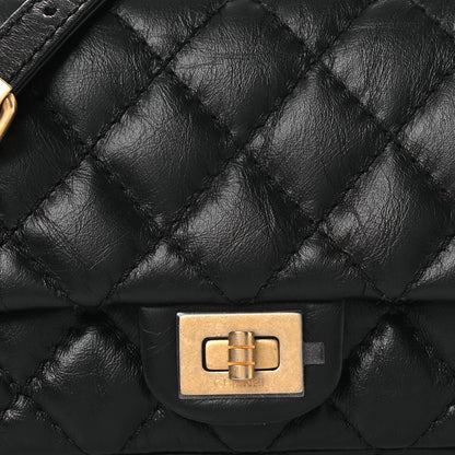 Chanel Aged Calfskin Quilted 2.55 Reissue Flap Belt Bag Clutch Black 8 of 11