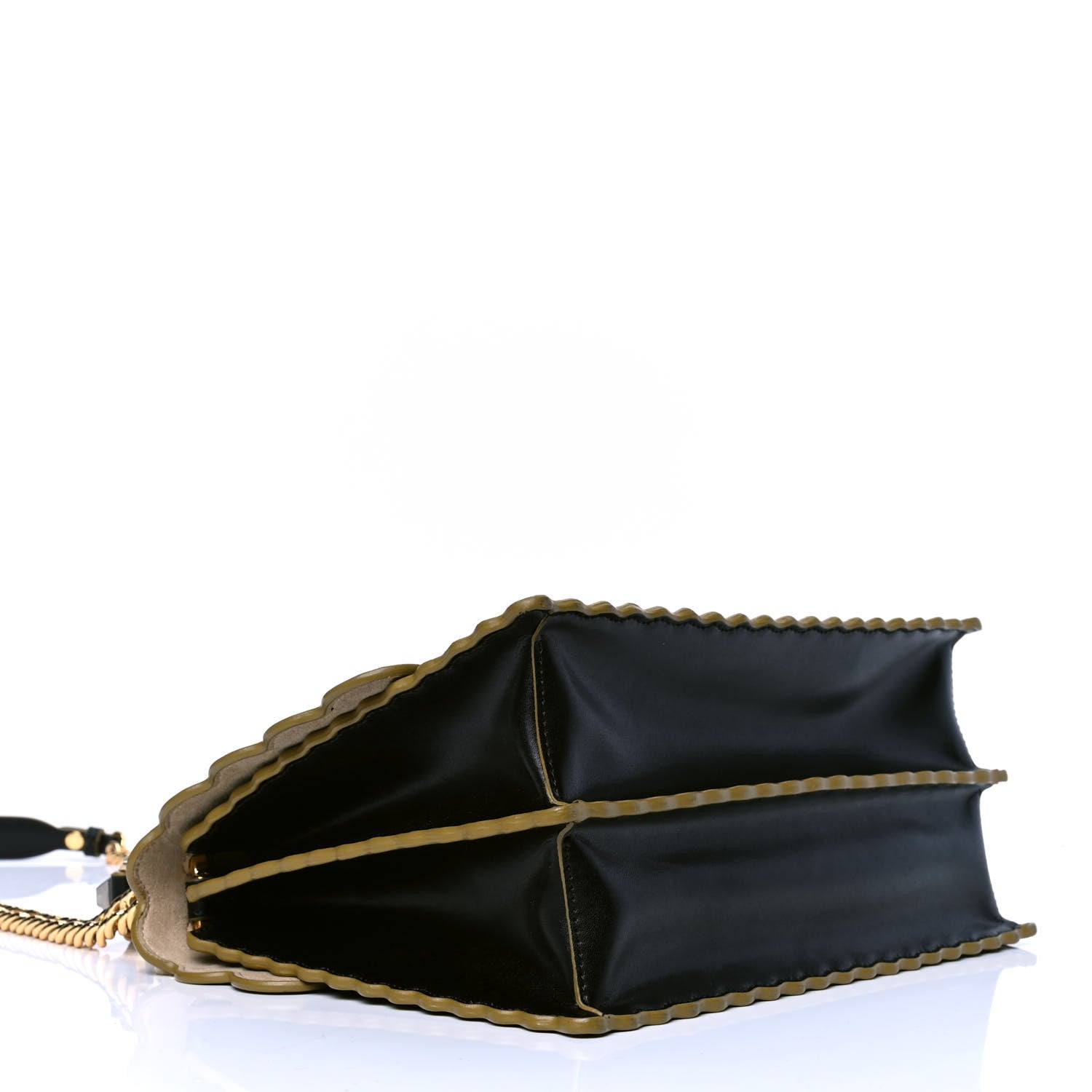 Fendi Vitello Liberty Scalloped Studded Kan I Shoulder Bag Black 3 of 4