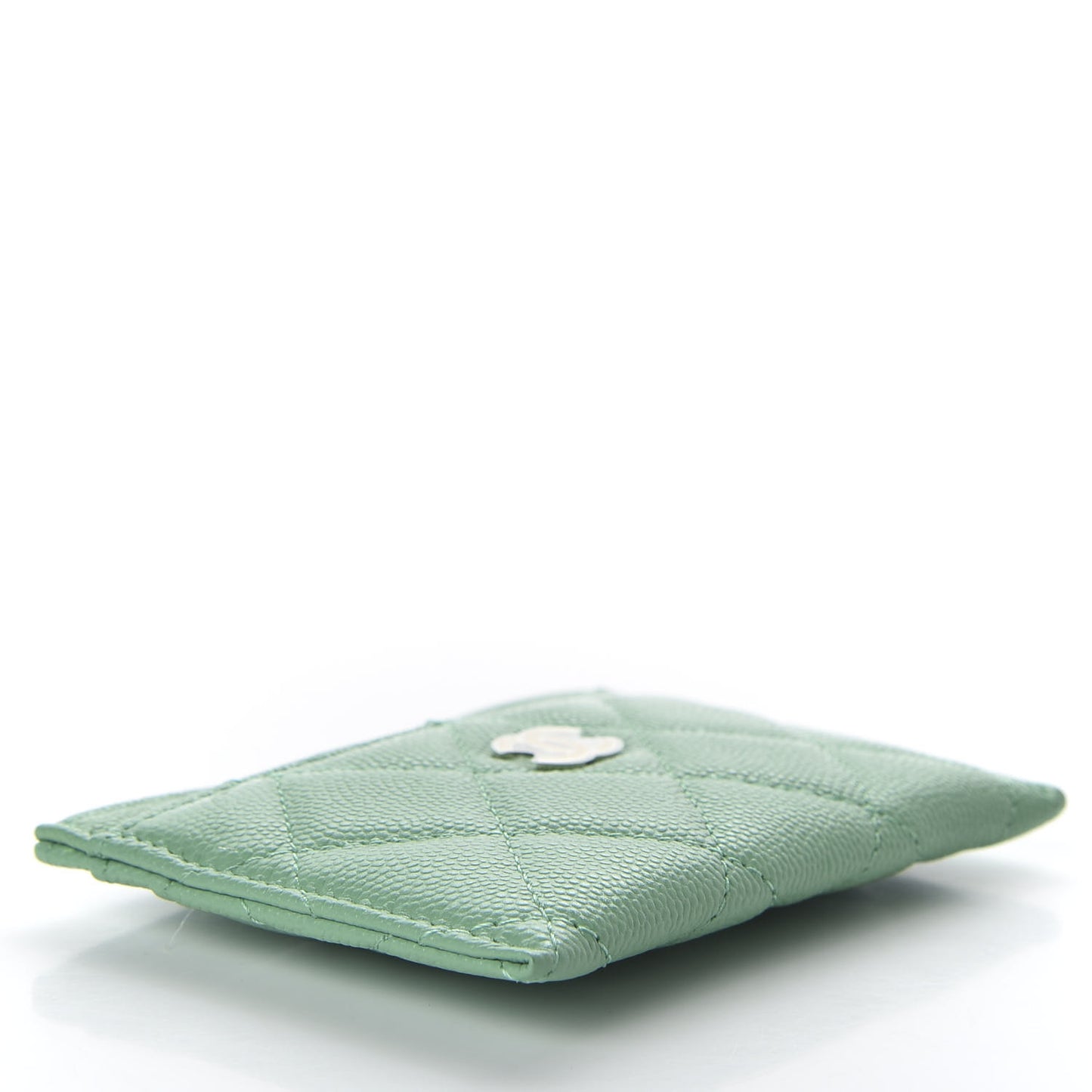Caviar Quilted Card Holder Green