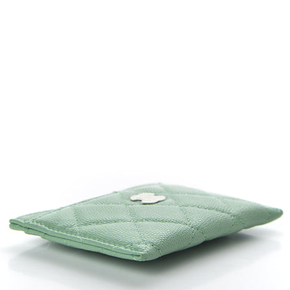 Chanel Caviar Quilted Card Holder Green 4 of 9