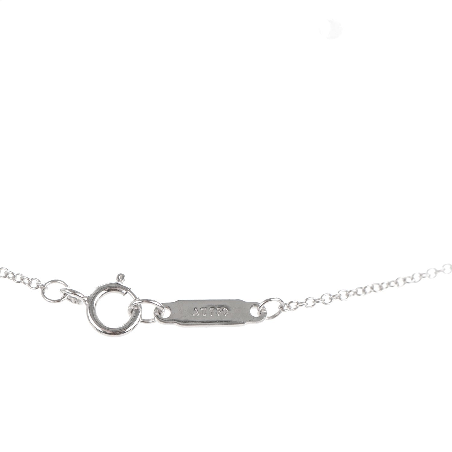 Tiffany 18K White Gold Diamond Small T Smile Pendant Necklace 5 of 6