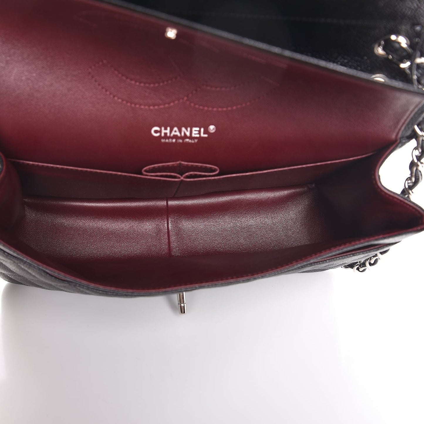 Caviar Quilted Jumbo Double Flap Black