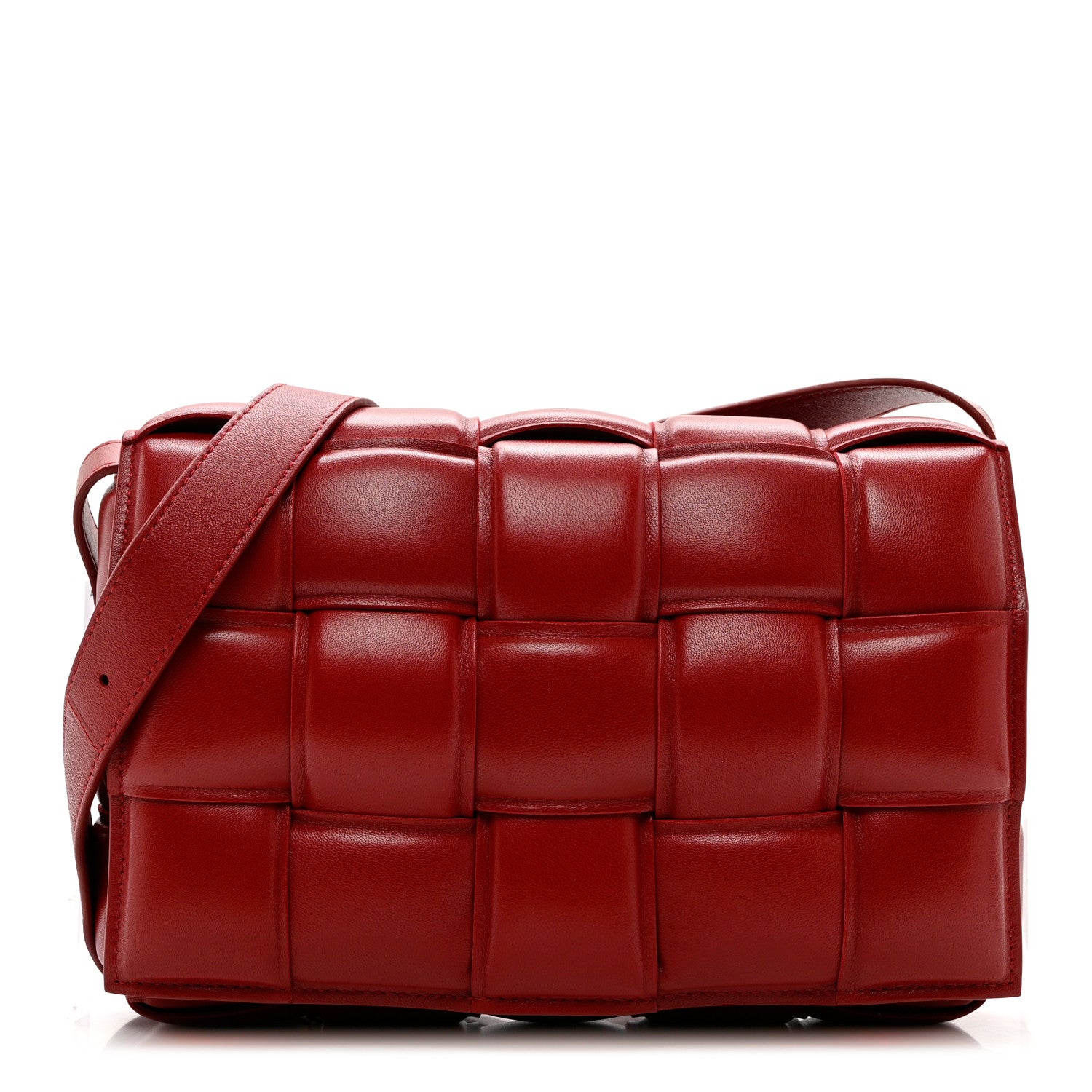 Bottega Veneta Nappa Maxi Intreccio Padded Cassette Crossbody Bag Dark Red 1 of 8
