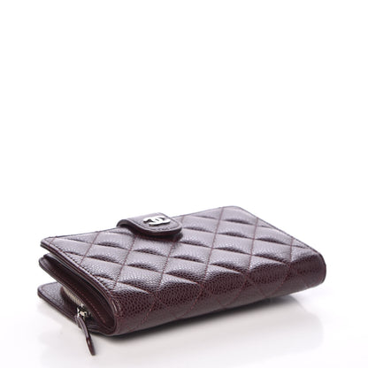 Chanel Caviar Quilted Zipped Pocket Wallet Dark Purple 4 of 10