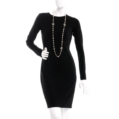 Chanel Pearl Crystal CC Long Necklace Light Gold 2 of 5