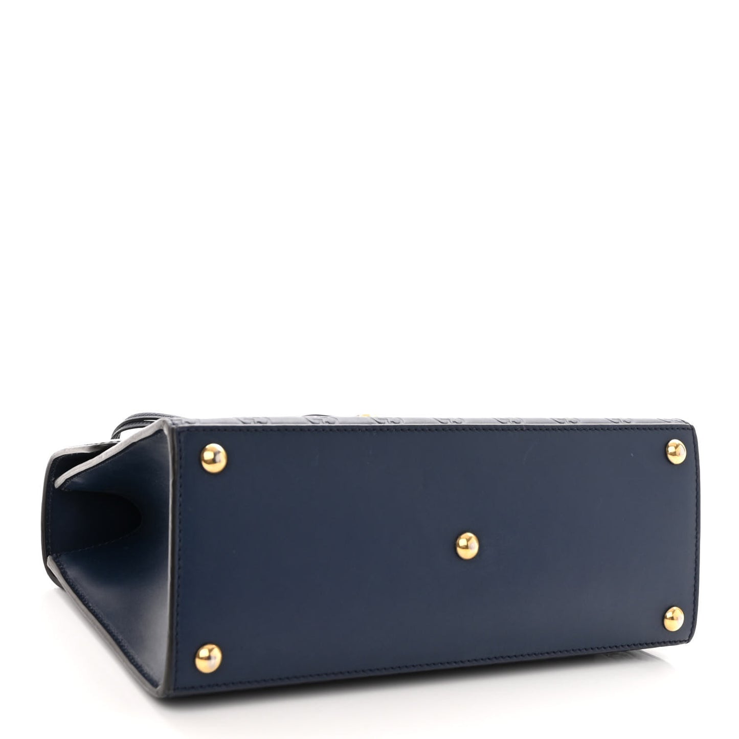 Guccissima Signature Small Padlock Top Handle Bag Blue Agata