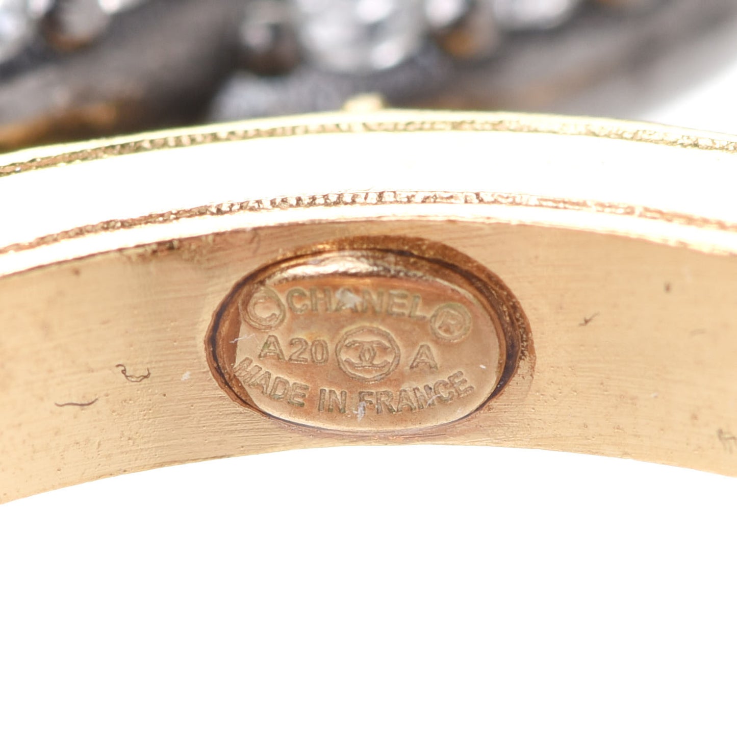 Crystal Lock Symbols CC Hoop Drop Earrings Gold Ruthenium