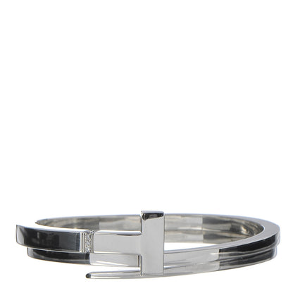 Tiffany Sterling Silver Diamond T Square Wrap Bracelet 1 of 5