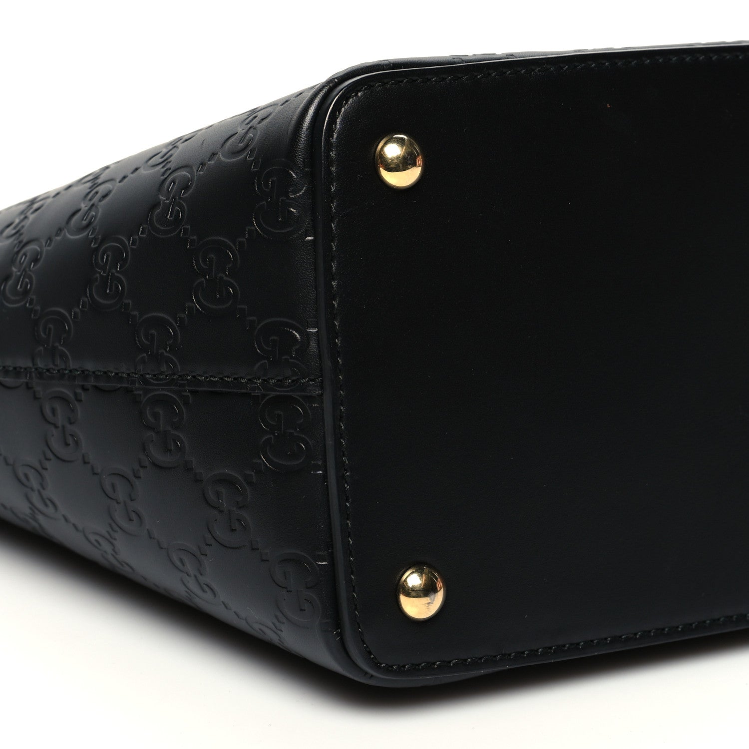 Gucci Guccissima Small Zippered Bucket Tote Black 8 of 9