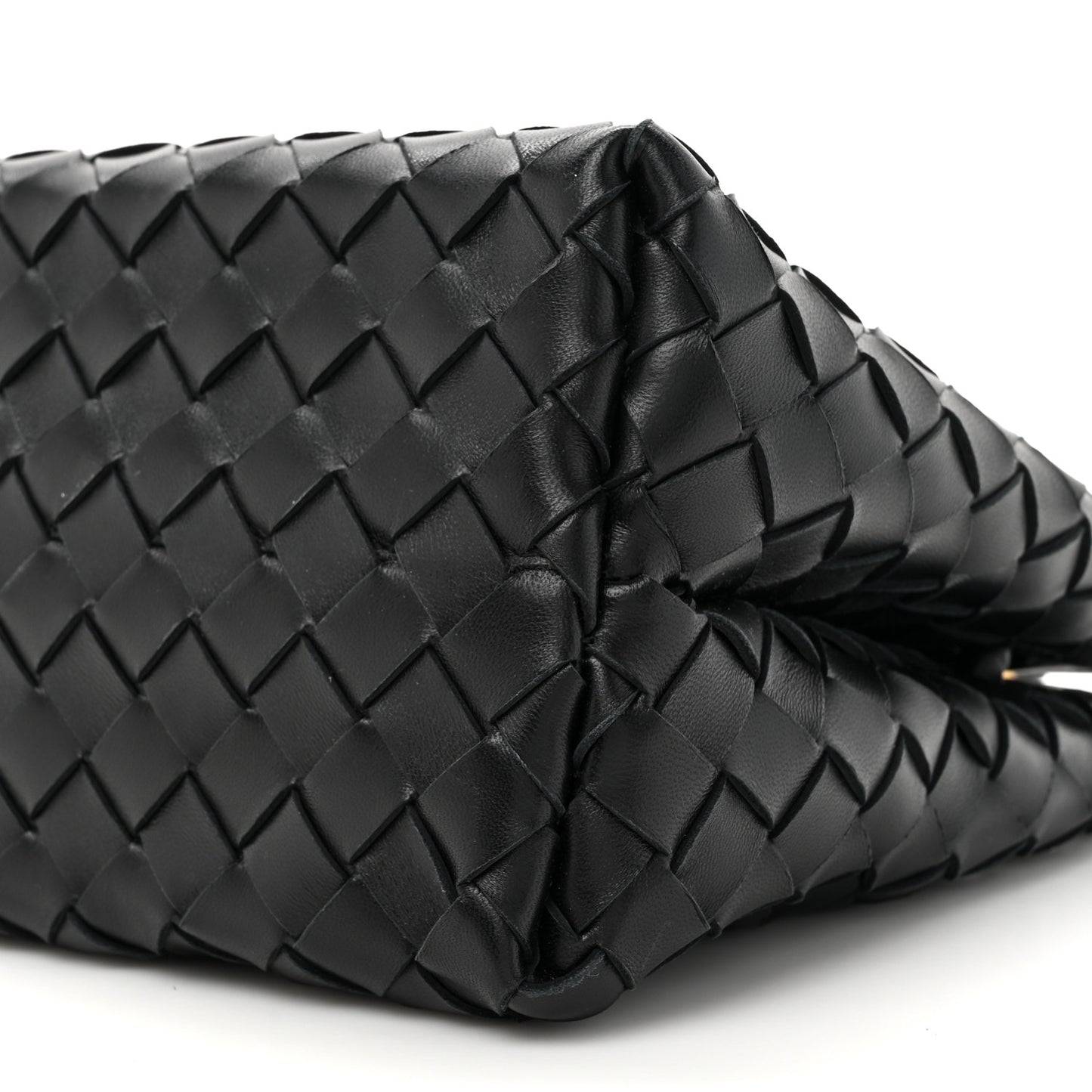Nappa Intrecciato Small East West Andiamo Shoulder Bag Black