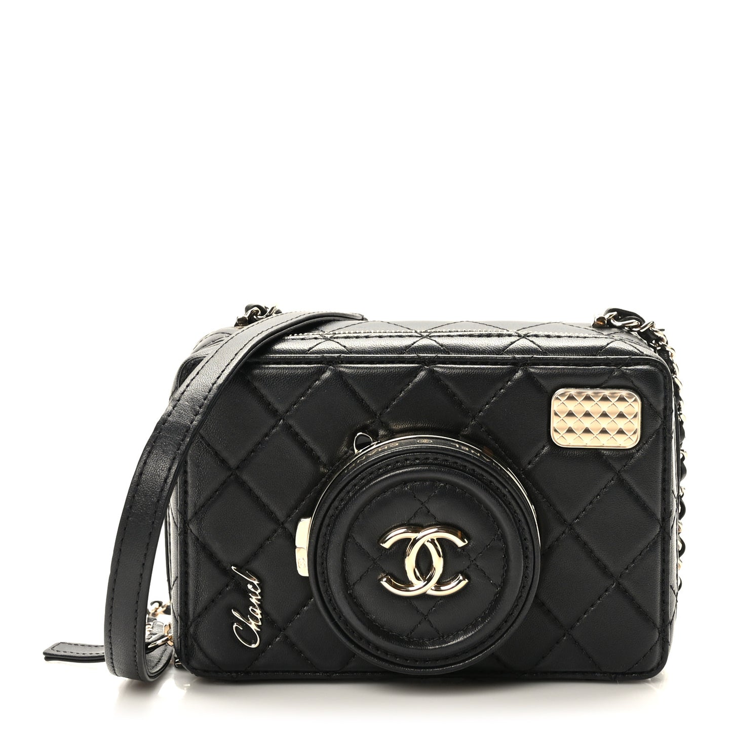 Lambskin Quilted Coco Click Bag Black