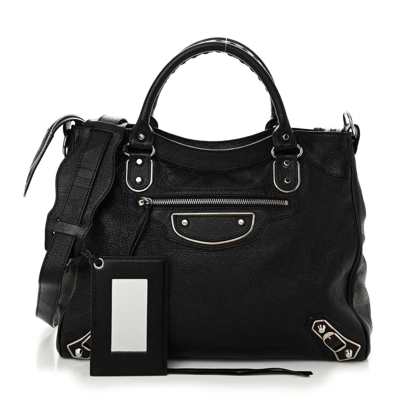 Balenciaga Chevre Silver Metallic Edge Hardware Velo Black 3 of 11