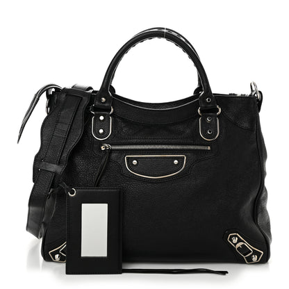 Balenciaga Chevre Silver Metallic Edge Hardware Velo Black 3 of 11